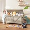 Grey Wooden Kids Toy Storage Bench with Lid for Playroom or Bedroom